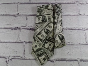 Vintage Men's Neck Tie Novelty Money Multicolor Cash Graphic - Picture 1 of 8