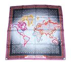 Louis Vuitton Schal World map 86 CM Monogramm Seide 34” Zoll Grau Lila YA29
