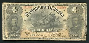 DC-13c 1898 $1 ONE DOLLAR THE DOMINION OF CANADA BANKNOTE  - Picture 1 of 2