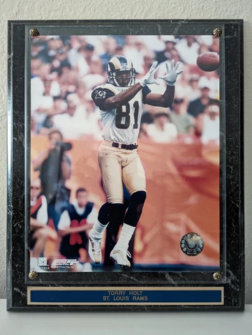 St. Louis Rams 2003 Torry Holt 8x10 Photo File 13x10-1/2 Marbled Plaque w/Plate Cover