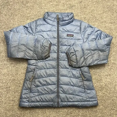 Patagonia Girls Down Sweater Size Large (12) Blue Puffer Jacket Full Zip Quilted - Image 1 of 4