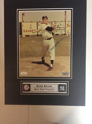 Hank Bauer Autograph Signed Matt 8x10 Photo JSA - Image 1 of 4