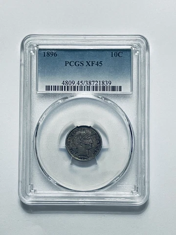1896 Barber Dime PCGS XF45 Cover