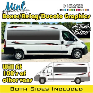 L4 L3 Fiat Ducato Autocaravana Gráficos Cámper Furgoneta Rayas Calcomanías Relé 069 - Imagen 1 de 4