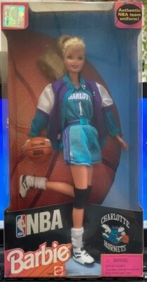 VINTAGE MATTEL  1998 BARBIE AUTHENTIC NBA CHARLOTTE HORNETS #20698 MISB SEALED - Image 1 of 4