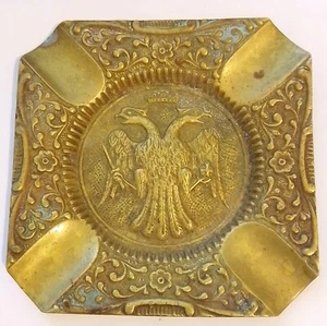 Russian Vintage Brass Ashhtray with Double Headed Eagle (G) - Bild 1 von 2