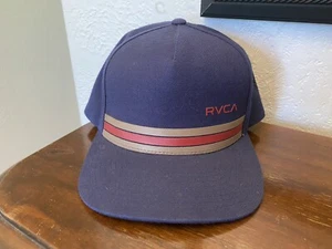 Rvca Blue With A Red Stripe Hat Snapback Adjustable EUC - Picture 1 of 5