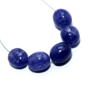 Blue Ropada Smooth Oval Beads Briolette Natural Loose Gemstone Making Jewelry - Bild 1 von 5