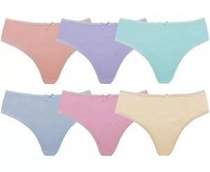 6 Pack Ladies Bikini Briefs Cotton Knickers Pants Underwear Pastel - Picture 1 of 2