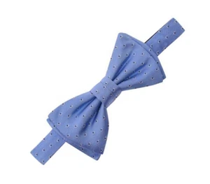 HUGO BOSS Mens Light Blue Silk Polka Dot Spot Bow Tie | Size 14"-18½" | BOXED - Picture 1 of 3