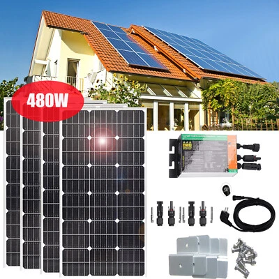 Balkonkraftwerk 480W Solarpanel Mono Solarmodul Balkonkraftwerk Photovoltaik PV - Bild 1 von 4