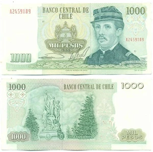 CHILE NOTE 1000 PESOS 1985 SERIAL A P 154c XF - Picture 1 of 1