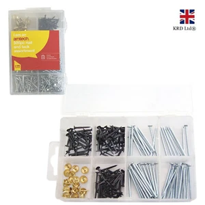 500pc Nail & Tack Assortment Push Pins Thumbtacks Flathead Mixed Set DIY S5800 - Picture 1 of 4