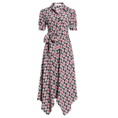 Maxi Vestido DVF Seda Kendyl Estampado Hexagonal Talla L Geométrico Diane Von Furstenberg Foto 1 de 4