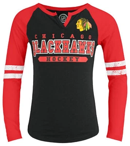 Outerstuff NHL Youth Girls (4-14) Chicago Blackhawks Long Sleeve Slub Top - Picture 1 of 2
