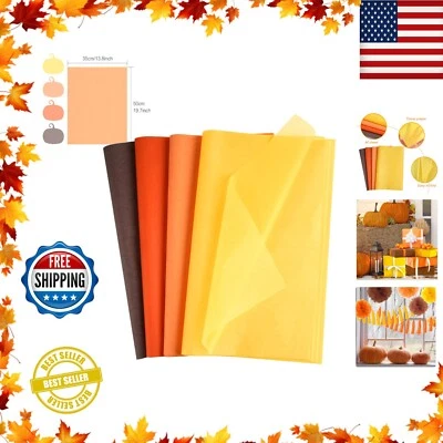 60 Sheets Vibrant Autumn Tissue Paper - Perfect for Thanksgiving Gifts & Crafts - Image 1 of 4