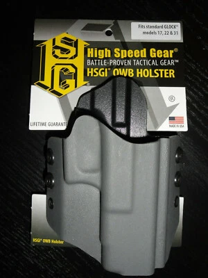 Высокоскоростная кобура из кайдекса для ремня OWB Glock 17/22/31 для правой руки волчий серый - Изображение 1 из 2