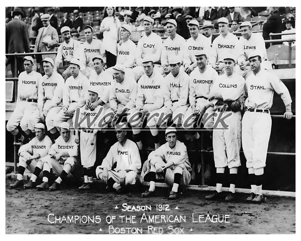 MLB 1912 Boston Red Sox Team Picture with Names 8 X 10 Photo Picture - Image 1 of 1