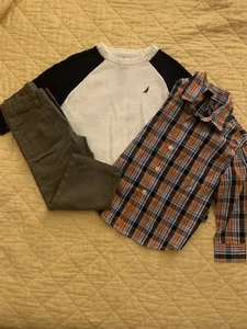 Nautica Little Boys' 3 Piece Set Woven Sweater and Pant 2T - Picture 1 of 8