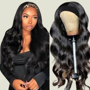 Headband Wigs for Black Women Human Hair 18 Inch Glueless Body Wave Headband ... - Picture 1 of 7