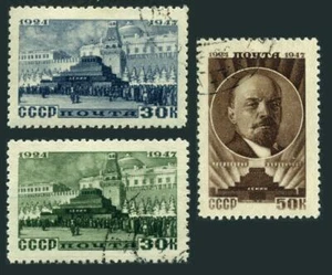 Russland 1091-1093, CTO. Mi 1095-1097. Wladimir Lenin, 23. Todesjahr, 1947. - Bild 1 von 1