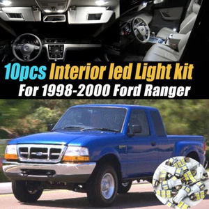 10Pc Car Interior LED Super White Light Bulb Kit for 1998-2000 Ford Ranger - Foto 1 di 9