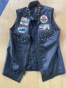 Men size M Schott Leather Riders Studded Remake Vest Made Usa Vintage Original J - Picture 1 of 6