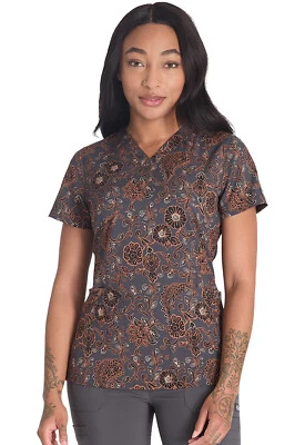 Western Floral Dickies Prints Scrubs V Neck Top DK667 WSFL - Image 1 of 4
