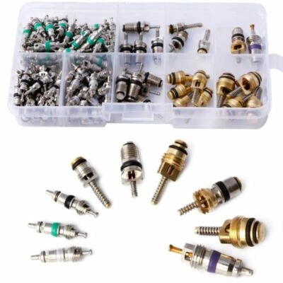 134X Copper & Brass A/C Car Tire Air Conditioning Valve Core R134A Kit With Box - Image 1 of 4