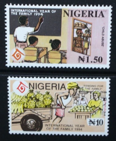 NIGERIA 1994 International Year of the Family. Set of 2. MNH. SG669/670 Cover