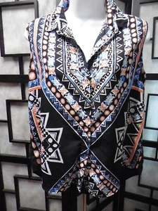 Mossimo Women's Button Front Sleeveless Multi-Colored Black Top Size Petite S - Picture 1 of 7