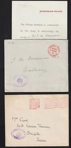 1914 & 1937 BUCKINGHAM PALACE - PRIVY PURSE Cachets OFFICIAL PAIDS - Picture 1 of 1