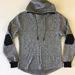 XS Jogger Small Gray Black Pullover Cotton Blend Men's Hoodie Sweater 0010 - Picture 1 of 8