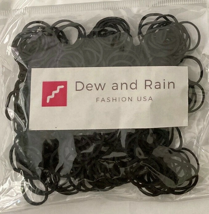 250 Small Black Rubber Bands for Crafts Hobbies Pony Hair Holder Office Use. - Image 1 of 4