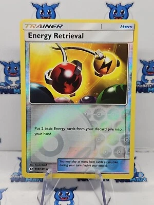 Energy Retrieval - 116/149 - Reverse Holo Sun & Moon Pokémon NM  - Image 1 of 2