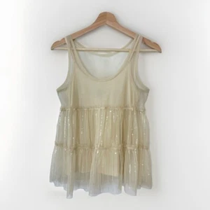 Y2K American Eagle Women’s XS Fairy Babydoll Camisole Sequin Whimsigoth Feminine - Picture 1 of 11