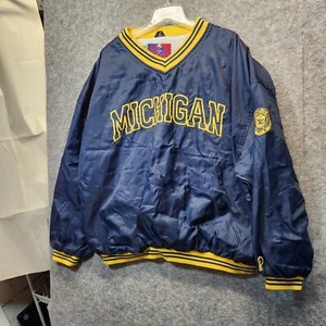 Vintage 90s Michigan Wolverines Pro Player Pullover Windbreaker Jacket Size XXL - Picture 1 of 8