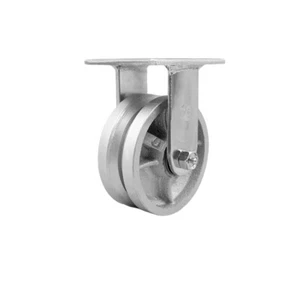 5 Inch V-Groove Semi Steel Cast Iron Wheel Rigid Caster with Bronze Bearing SCC - Picture 1 of 4