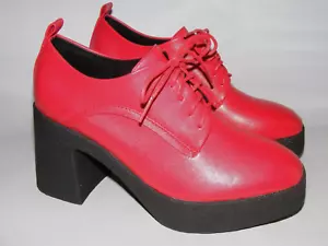 Zapatos con cordones WuORWu Red Plataforma Bloque 3" Tacones Mujer Charol Punta Redonda - Imagen 1 de 10