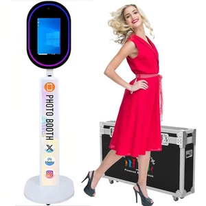 13.3" Mirror Photo Booth Touch Screen Selfie DIY Photobooth RGB w/Flight Case - Picture 1 of 6
