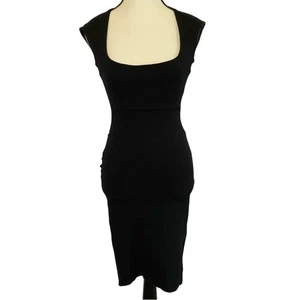 Fashion Nova Women's Brealle Bodycon Midi Dress Size XS Black Cap Sleeve Stretch - Picture 1 of 13