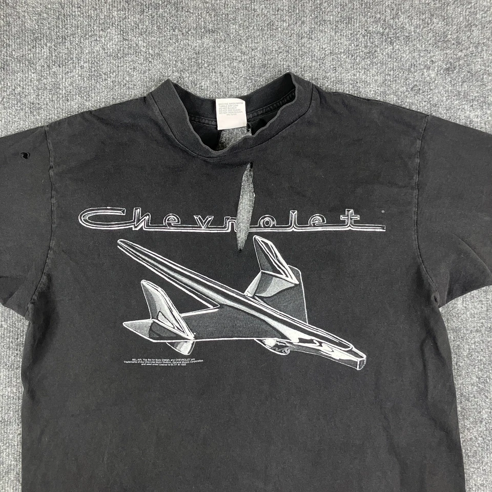 Camiseta Paradise Garage Para Hombre L Negra Chevrolet Gráfica Hecha en EE. UU. Ropa De Colección Foto 1 de 4