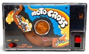 Vintage Moto Cross Handheld Mechanical Game TOMY Pocket Game Dirt Bike - Picture 1 of 3