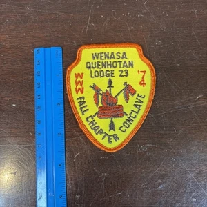 BSA Wenasa Quenhotan Lodge 23 Fall Chapter Conclave 1974 Patch - Bild 1 von 2