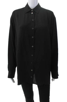 Michael Kors Womens Textured Long Sleeve Button Up Blouse Black Size 04 - Image 1 of 4
