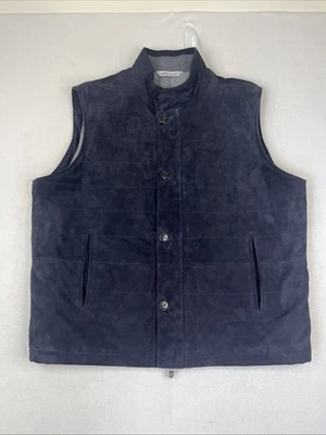 Peter Millar Crown Goat Suede Quilted Full Zip Vest Jacket X-Large $798 Wool - Image 1 of 4