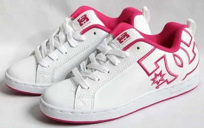 DC Womens Size 5.5 Court Graffik Low Skate Shoes White/Crazy Pink 300678 Sneaker - Image 1 of 4