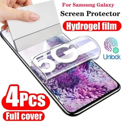 4PCS Soft Screen Protector For Samsung S24 S23 S22 S21 Plus Ultra 5G Hydrogel - Image 1 of 4
