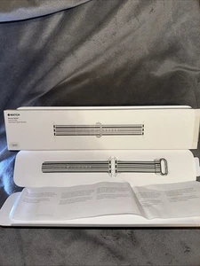 DISCONTINUED 38mm, 40mm, 41mm APPLE WATCH BAND GRAY STRIPE WOVEN NYLON BOX - Picture 1 of 3