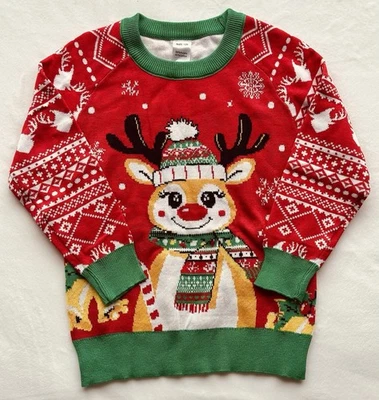 Suéter Feo Navidad Juvenil Talla Pequeña 5-7 años Rudolph El Reno Nariz Roja  Foto 1 de 4